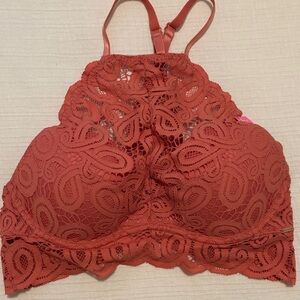 PINK - Victoria’s Secret Lace Halter Bralette in Rust size Small